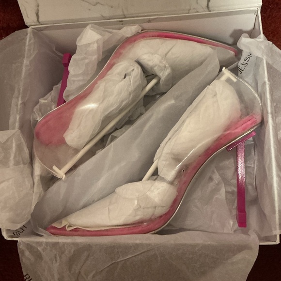 Jessica Rich Transparent So Fancy Pink Stiletto's New in Box size 39eu - Picture 1 of 10